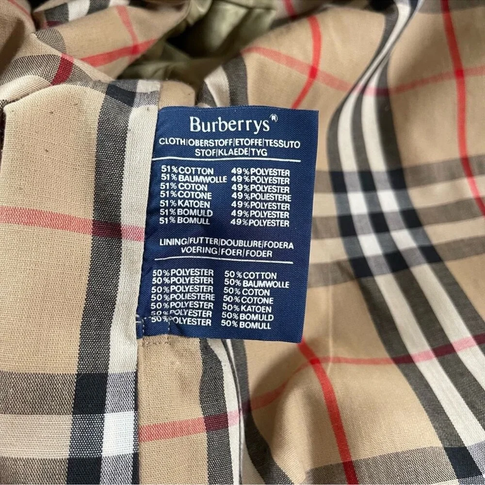 Burberry Vintage Women's Tan Cotton Long Trench Coat w/ Belt (10 L) - Picture 14 of 15